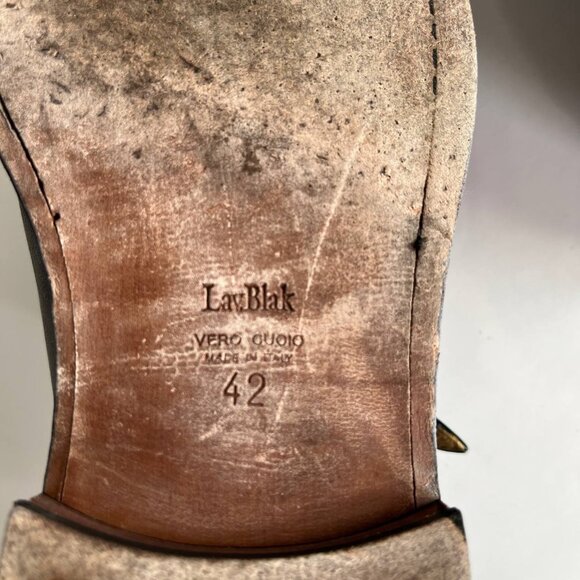 Brecos Made in Italy – Black Leather Monk Strap Dress Shoes (Size EU 42 / US 9) - Picture 9 of 10